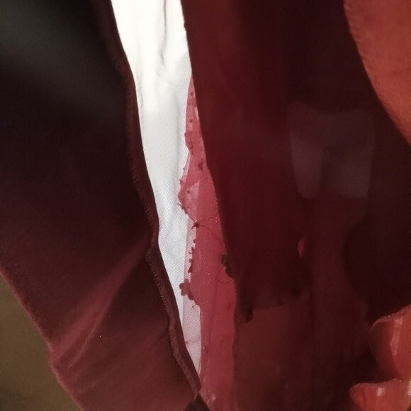 Mac Duggal Floral Applique Midi Cocktail Dress in Maroon - Picture 8 of 16